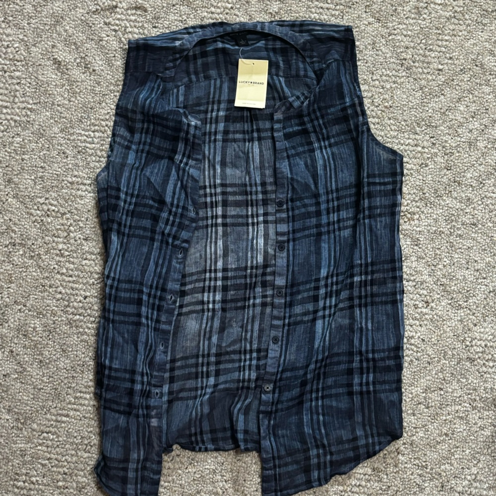 Lucky Brand Flannel Vest NWT Large